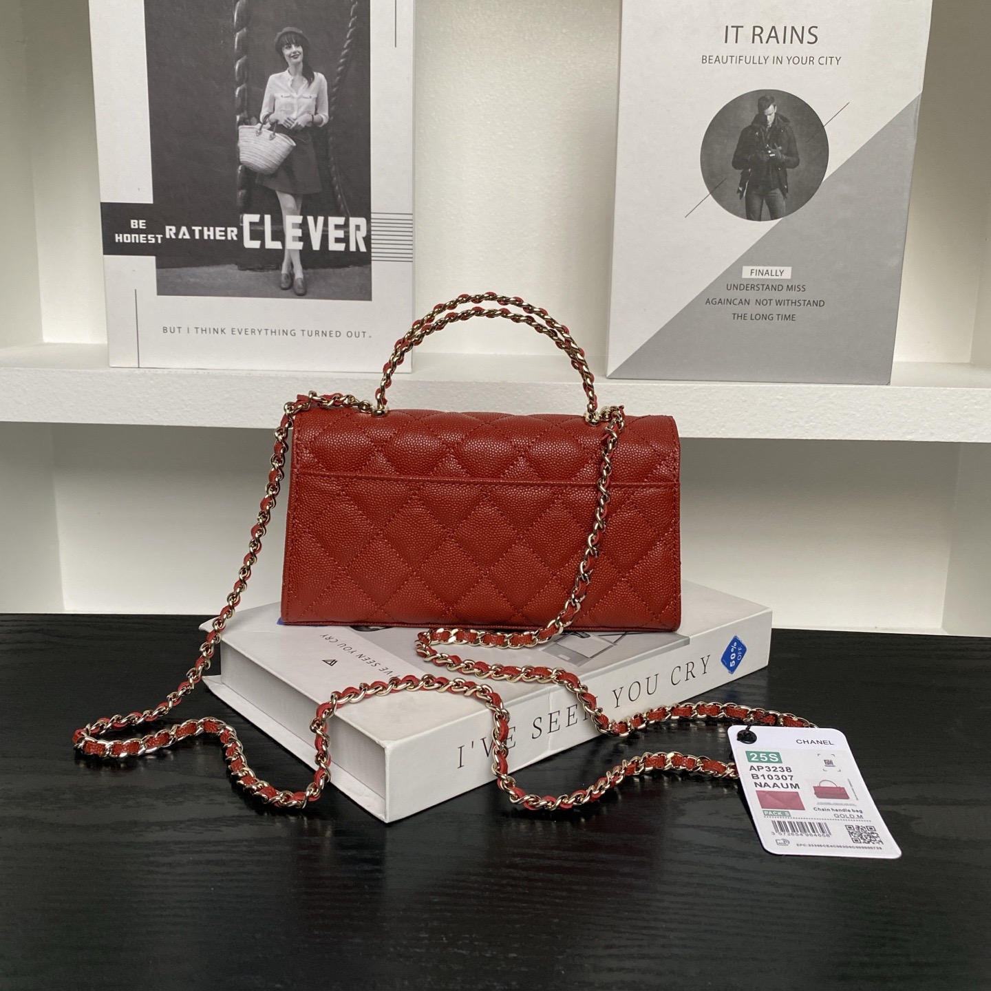Ch**el Large Flap Bag With Top Handle(high-end grade)