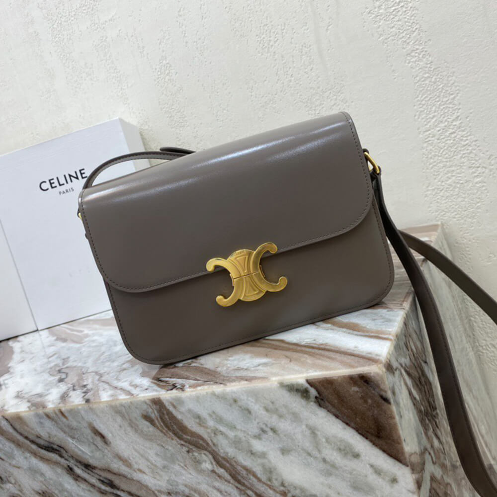 Ce1i*e CLASSIQUE TRIOMPHE BAG in shiny calfskin(HIGH-END GRADE)