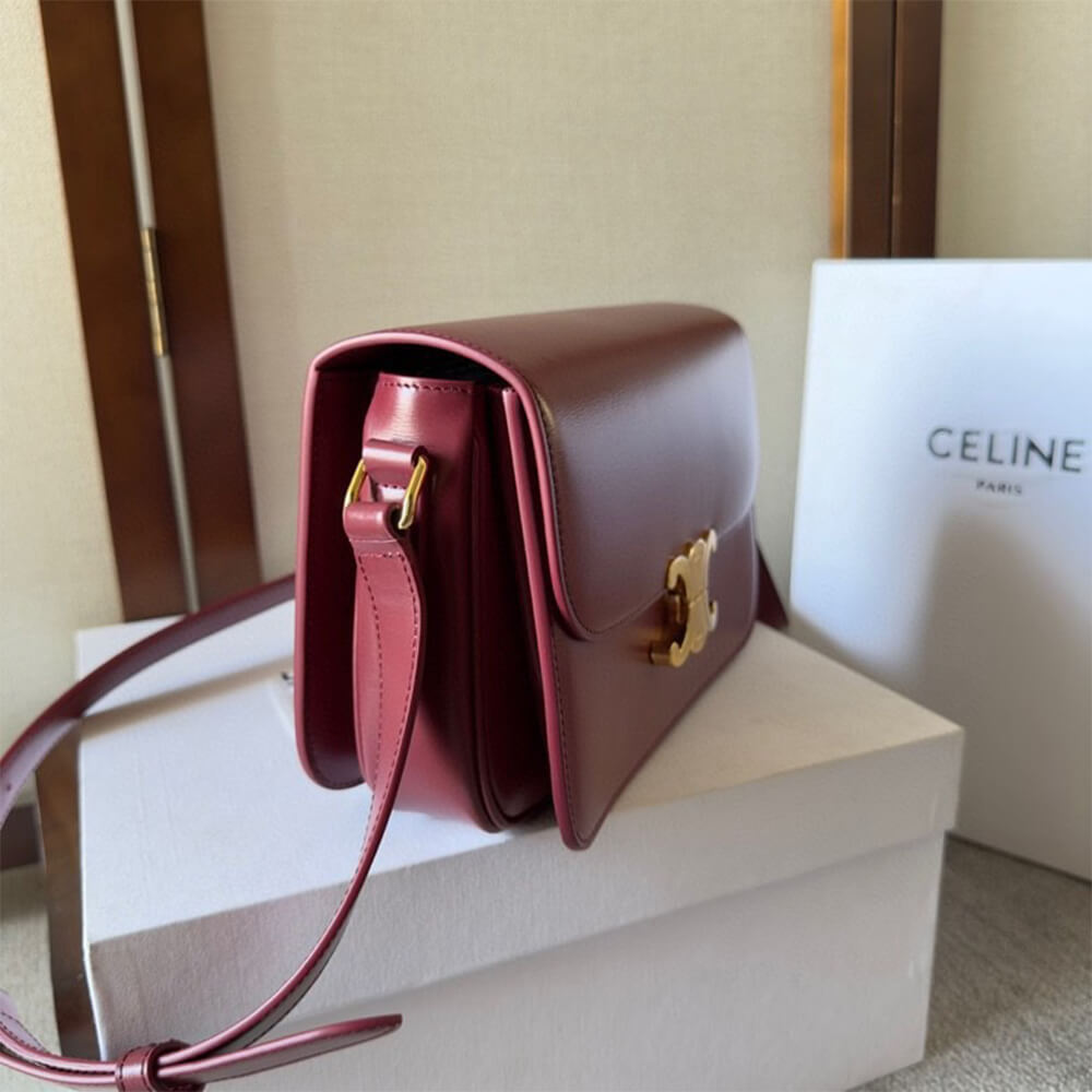 Ce1i*e CLASSIQUE TRIOMPHE BAG in shiny calfskin(HIGH-END GRADE)