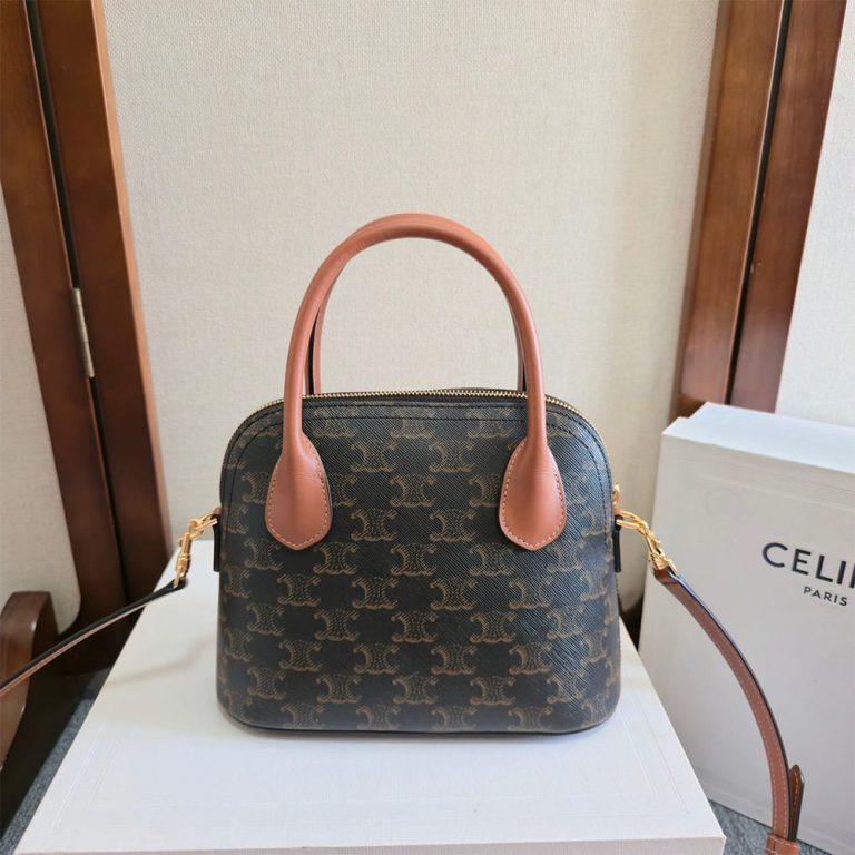 Ce1i*e TEEN HONORINE BAG IN Triomphe Canvas and Calfskin