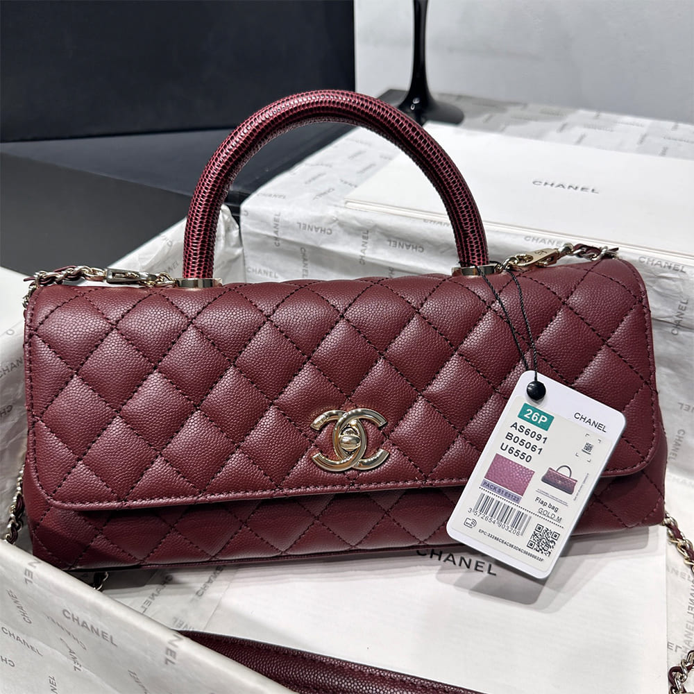 Ch**el Coco Handle Maxi Top Handle Flap Bag(HIGH-END GRADE)